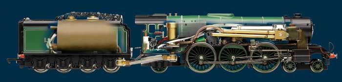 Cutaway drawing of a Hornby Live Steam loco